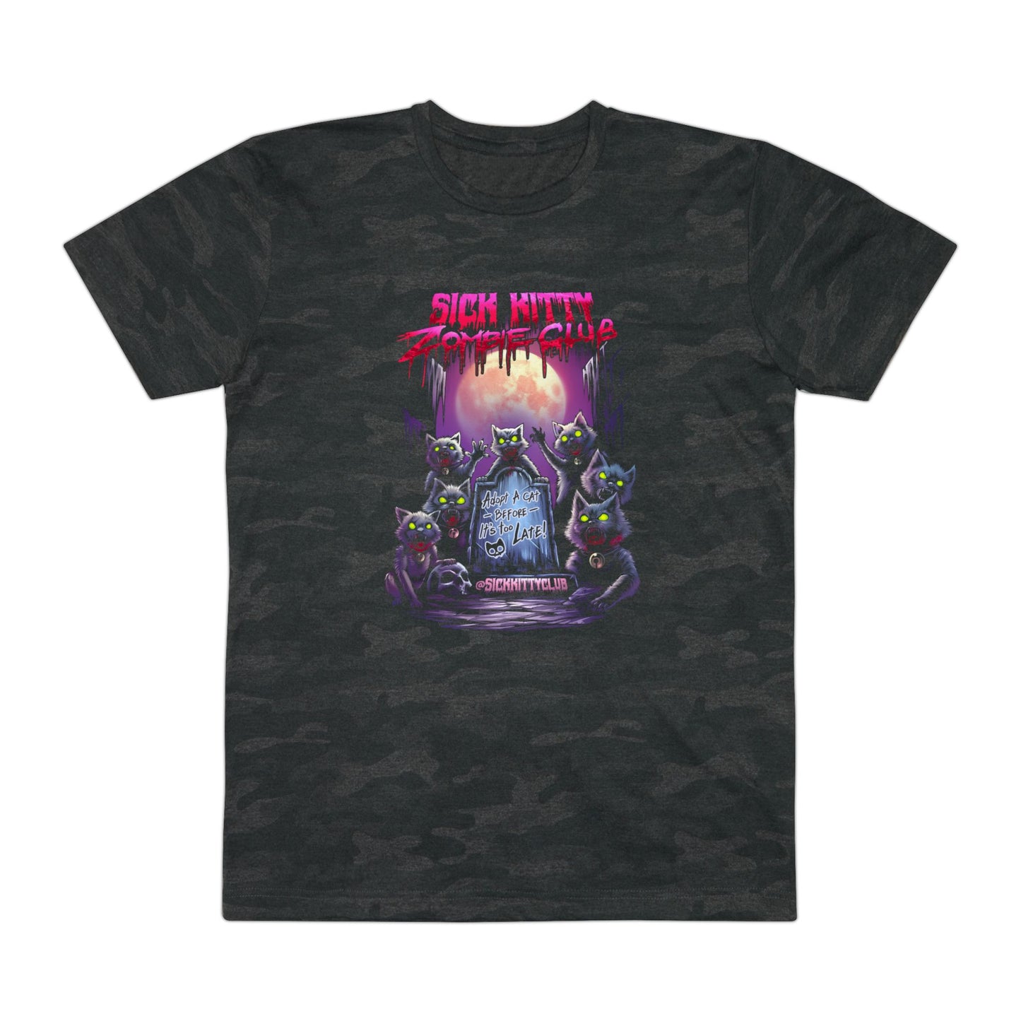 Sick Kitty Zombie Club Camo T-Shirt