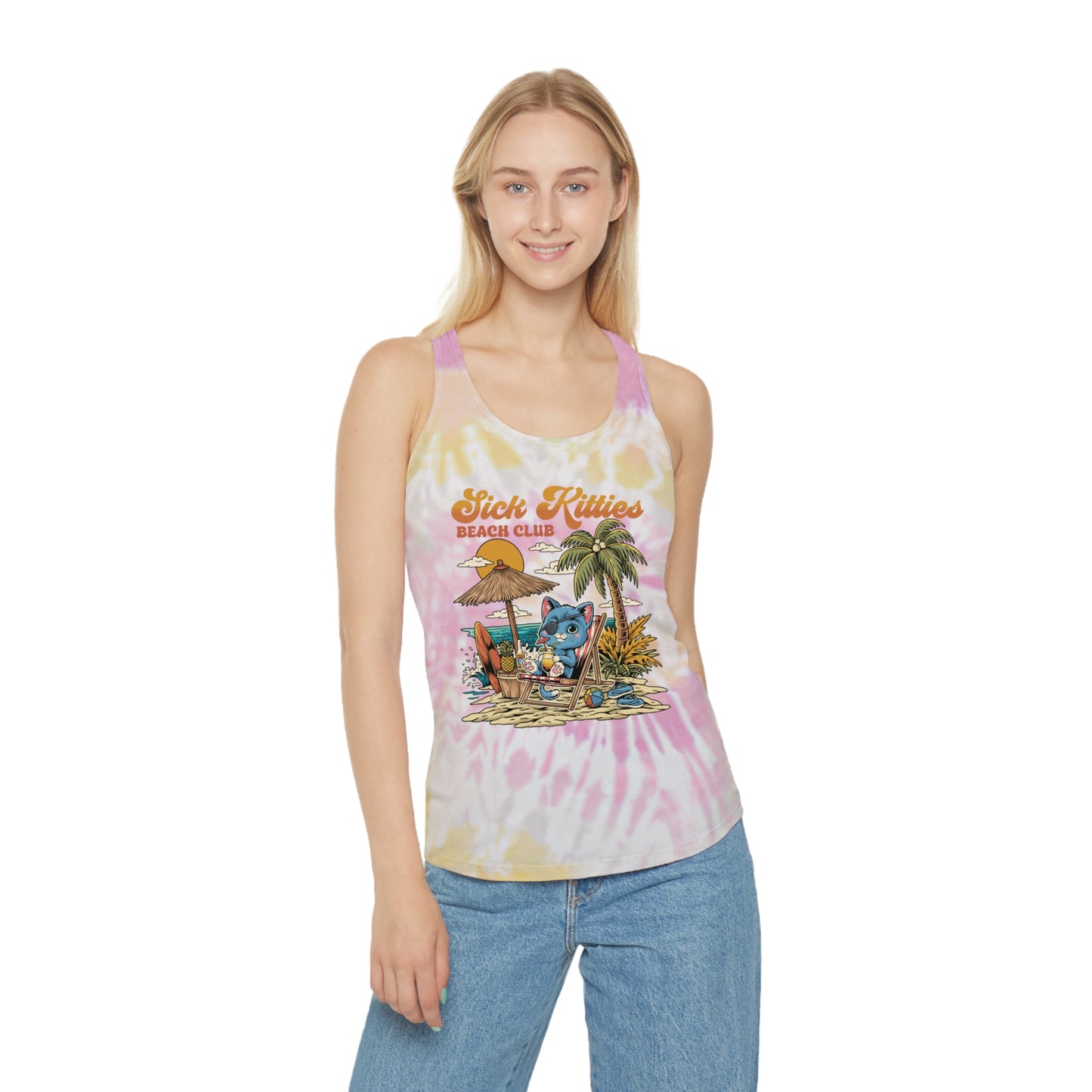 Sick Kitty Beach Club Tie Dye Tank Top