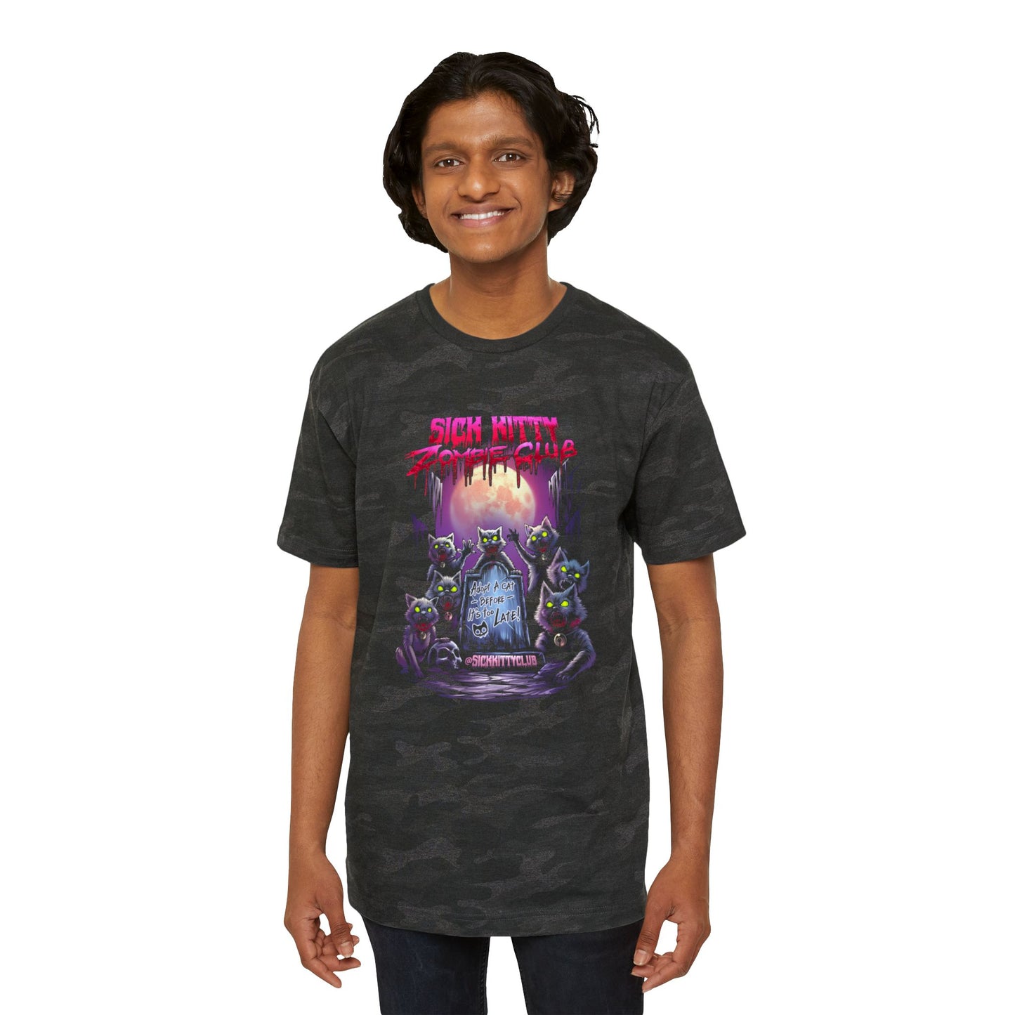 Sick Kitty Zombie Club Camo T-Shirt